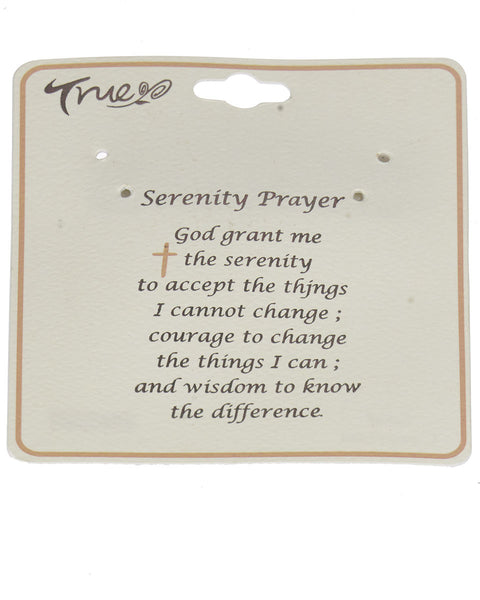 Serenity Prayer Ichthys Charm Silver-tone Stretch Bracelet  " God Grant me the Ser.…"- Jewelry Nexus