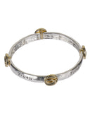 Serenity Prayer Ichthys Charm Two-tone Stretch Bracelet