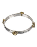 Serenity Prayer Ichthys Charm Two-tone Stretch Bracelet