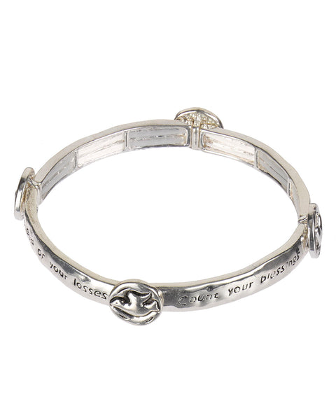 Count your Blessings Love your Neighbor Inspirational Religious Stretch Bracelet - Jewelry Nexus