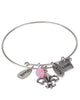 Fleur De Li Love Life Positive Antique Adjustable Bangle Bracelet Made with Love by Jewelry Nexus