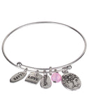 Tree of Life Love Your Life Enjoy Made with Love Antique Adjustable Bangle Bracelet by Jewelry Nexus