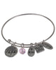 Pink Ribbon Love Life Hope Charm Antique Finish Brushed Adjustable Bracelet by Jewelry Nexus