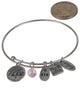 Pink Ribbon Love Life Hope Charm Antique Finish Brushed Adjustable Bracelet by Jewelry Nexus