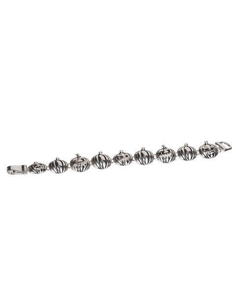 Halloween Theme Pumpkin Line Bracelet with Magnetic Closure by Jewelry Nexus
