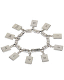 The 10 Commandments, Each Engraved in a Charm Stretch Bracelet with Prayer Bookmark - Jewelry Nexus