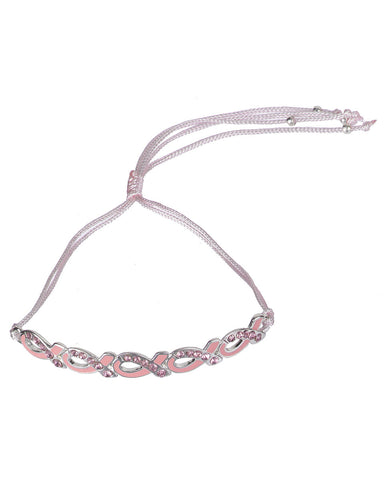 Pink Ribbon Theme Slip Knot Adjustable Bracelet - Jewelry Nexus