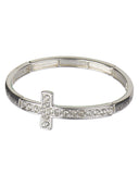 Serenity Prayer Silver-tone Cross Bracelet with Book Mark 