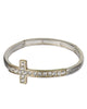 Serenity Prayer Two-tone Cross Bracelet with Book Mark " God Grant me the Serenity.."- Jewelry Nexus