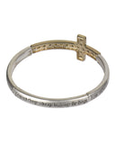 Serenity Prayer Two-tone Cross Bracelet with Book Mark 