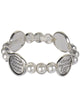 Serenity Prayer Silver-tone Imitation Pearl Bracelet with Book Mark " God Grant me the.." - Jewelry Nexus