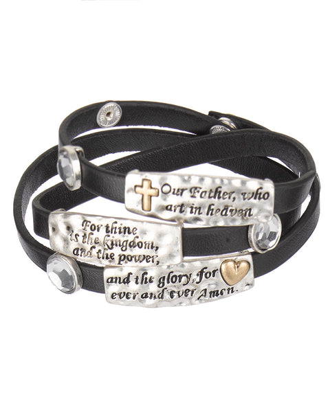 Lord's prayer leather wrap bracelet shop