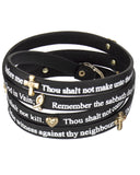 The 10 Commandments Inspirational Religious Faux Leather Wrap Around Bracelet - Jewelry Nexus