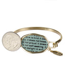 1 Corinthians 13:4  Charm Inspirational Bangle Bracelet 