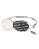 1 Corinthians 13:4  Charm Inspirational Bangle Bracelet 