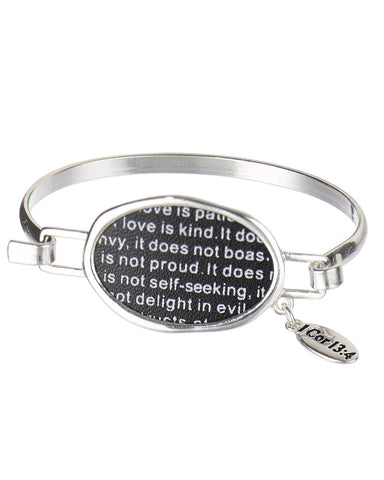 The Lord's Prayer Hammered Faux Leather Inspirational Cuff Bracelet with Prayer Card - Jewelry Nexus