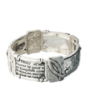 The Lord's Prayer Engraved Hammered Stretch Bracelet 