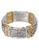 The Lord's Prayer Engraved Hammered Stretch Bracelet 