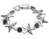 Starfish & Green Brown Abalone Shell Tennis Bracelet