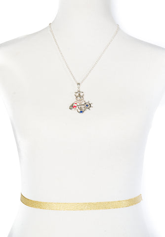 Dainty Elegant Anchor Sail Boat Helm Rolo Chain Pendant Necklace