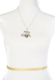 Elegant Mom Pendant Necklace with the words I Love Mom and Flower