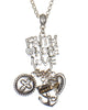 Faith Hope Love Cross Heart Anchor Pendant Rolo Chain Necklace