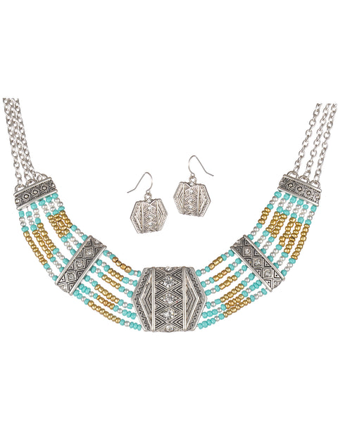 Silver-tone Gold-tone & Blue
