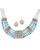 Silver-tone Blue & Black