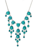 Blue Bubble Collar Bib Necklace Set by Jewelry Nexus