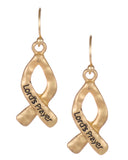 Cross Ribbon Lords Prayer Earring Set Our Father Who Art in Heaven Necklace & Earrings