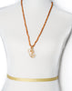 Anchor Heart Cross & Imitation Pearl Long Rosary Necklace & Earring Set