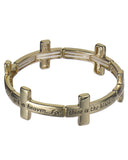 The Lord's Prayer Engraved Cross Charm Stretch Bracelet 