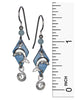 Silver Dolphin Layered Over Blue Textured diamond with a Swirl Dangle Earrings by Silver Forest