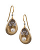 Silver Forest 3 Layers Pearl Filigree Drop 18K Plated Earrings Ne-0633