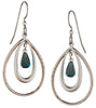 Silver Forest Of Vermont Blue Bead Oval Open dangle Earrings ne-0729 Handcrafted in the USA