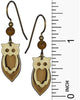 Gold & Copper Tear Drop Owl French Wire Earrings by Silver Forest