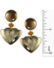 Gold Heart Leaf Petals & Orange Bead Dangling Earring 18k on Surgical Steel Earwire by Silver Forest