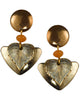 Heart Leaf Petals & Orange Bead Dangling Earring on Surgical Steel Ear wire by Silver Forest