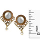 Mother of Pearl in Gold Filigree with a Triangle Shape on Surgical Steel Earrings by Silver Forest