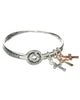 Mothers Prayer Twist Bangle Bracelet God Bless with Cross Charms