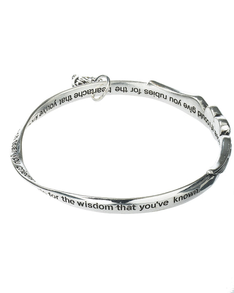 Mothers Prayer Twist Engraved Bangle Bracelet & Mom Charm Prayer Card Included