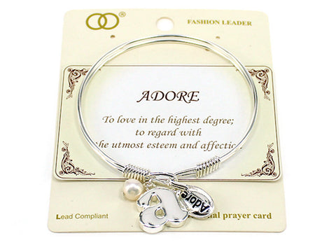Love Heart Charm Theme Bracelet "We do not find the meaning of life by ourselves alone"