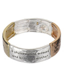 My Wife Inspirational Hammered Stretch Bracelet with Prayer Card 