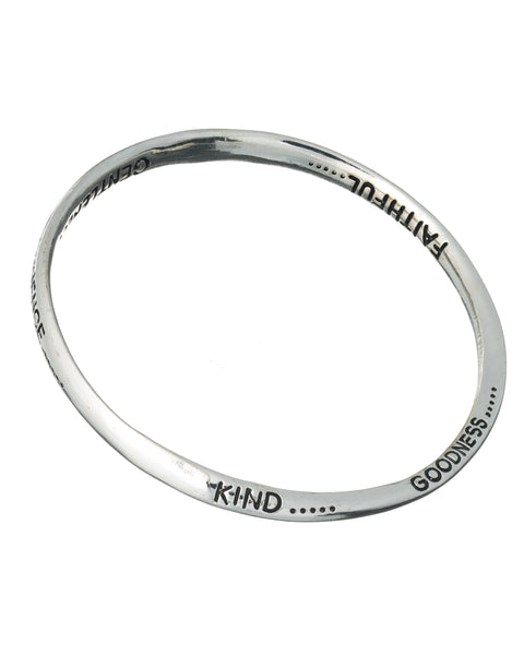 Love Joy Peace Patience Kindness Goodness Faithfulness Gentleness Self-control Twist Bangle Bracelet
