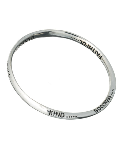 Love Joy Peace Patience Kindness Goodness Faithfulness Gentleness Self-control Twist Bangle Bracelet