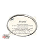 Silver-tone Friend Twist Bangle Bracelet with Friend Heart Charm by Jewelry Nexus