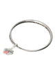 Silver-tone Friend Twist Bangle Bracelet with Friend Heart Charm by Jewelry Nexus