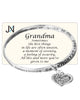 Grandma's Love Prayer Twist Engraved Bangle Bracelet with Heart Charm by Jewelry Nexus