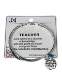 Teachers Prayer Twist Engraved Bangle Bracelet Lord let me be a teacher of Knowledge who will guide