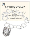 Serenity Prayer Filigree Engraved Magnetic Box & Prayer Message Toggle Bracelet Prayer Card
